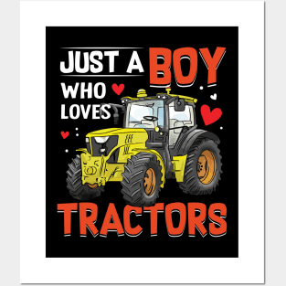 Just a boy who loves tractors funny tractor lover Posters and Art